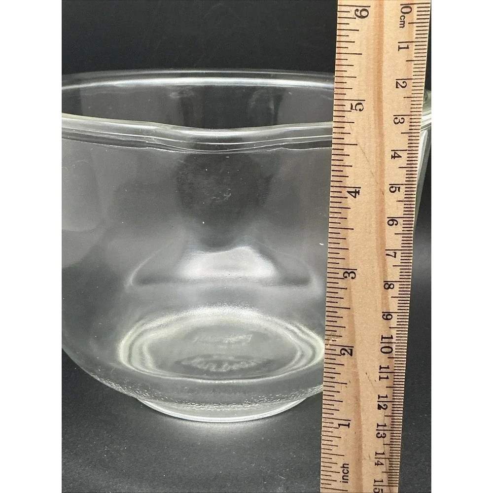 Vintage Fire King for Sunbeam, Mixmasters, Clear Glass 1950s, Footed‎
